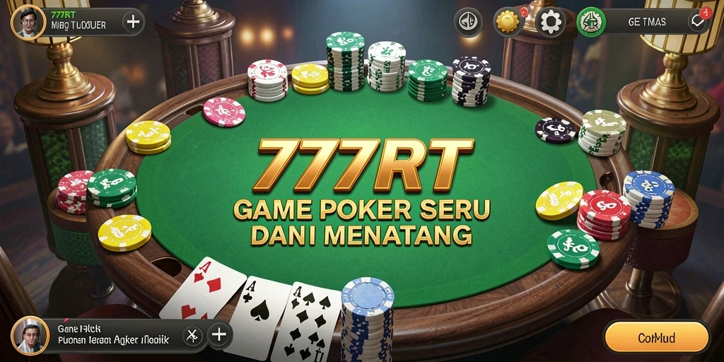 Gameplay Poker seru di 777RT dengan grafis menarik.