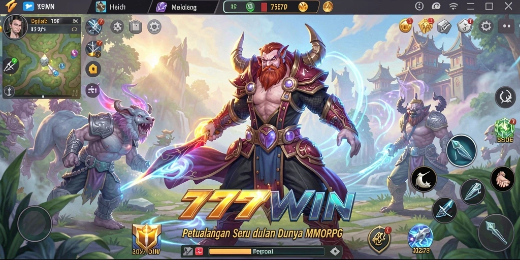 Tampilan aksinya yang seru dalam dunia MMORPG 777WIN.