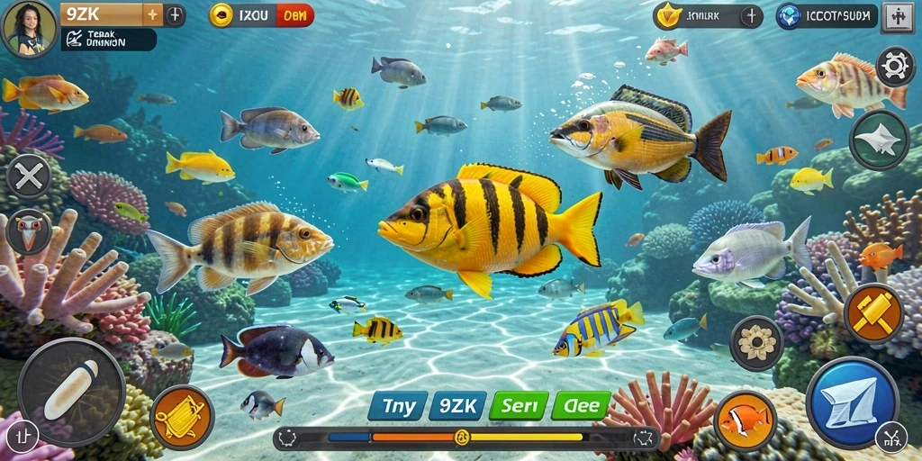 Screenshot gameplay seru Tembak Ikan di 9ZK.