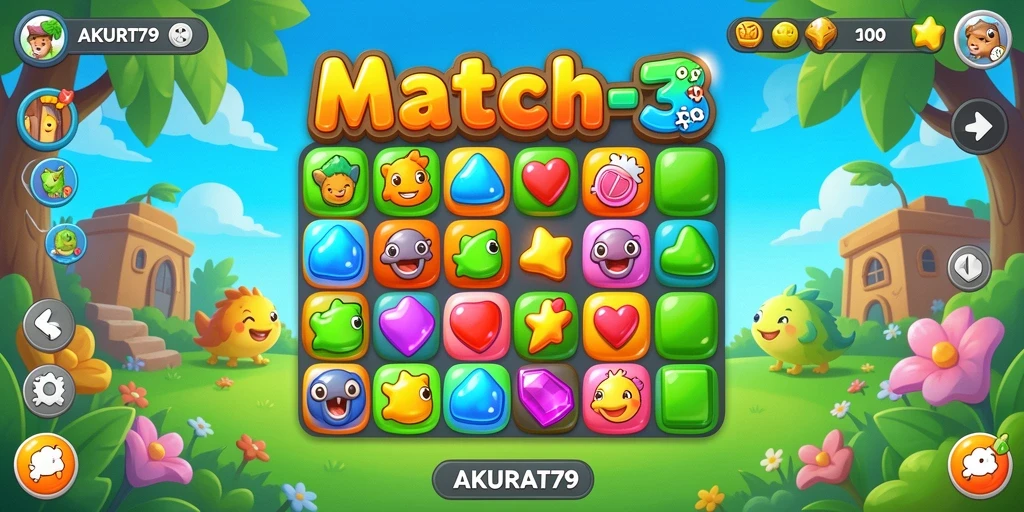 Tampilan gameplay AKURAT79 yang penuh warna dan seru.