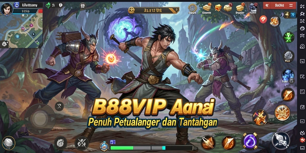 Tampilan gameplay seru dan mendebarkan dari B8VIP.