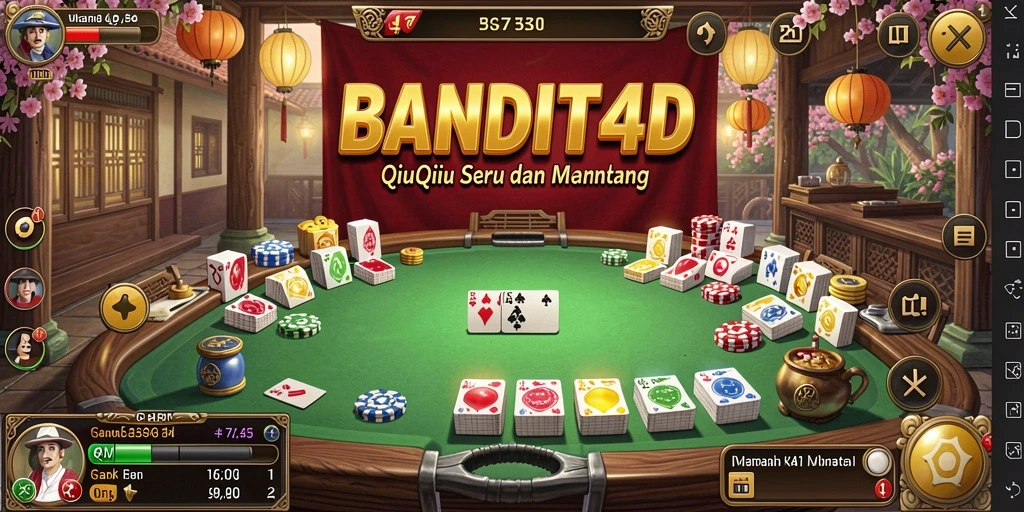 Tampilan gameplay seru dari BANDIT4D yang menampilkan aksi QiuQiu.