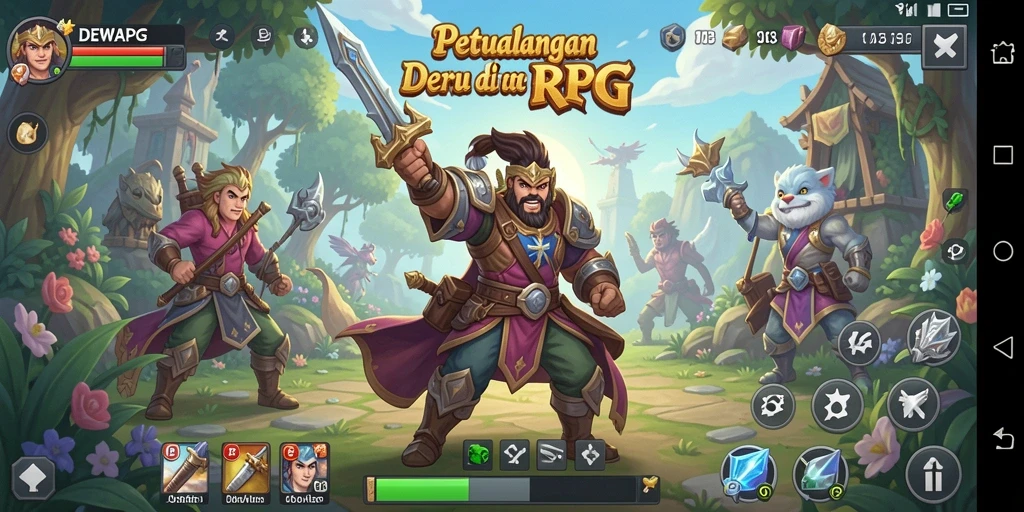 Tampilan gameplay <strong>DEWAPG</strong> dengan aksi menarik dan karakter unik.