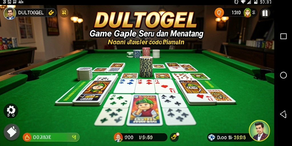 Screenshot gameplay DULTOGEL menampilkan suasana bermain Gaple yang seru.