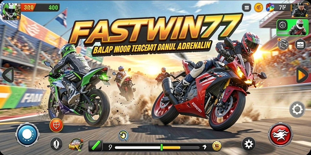 Tampilan gameplay seru di lintasan balap motor.