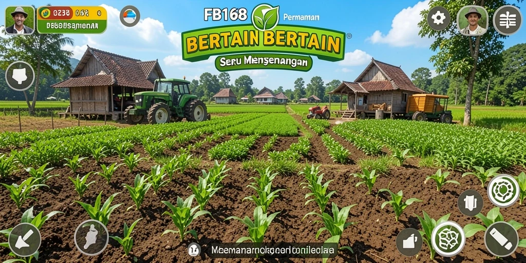 Screenshot gameplay FB168 menunjukkan ladang yang rimbun dan penuh warna.