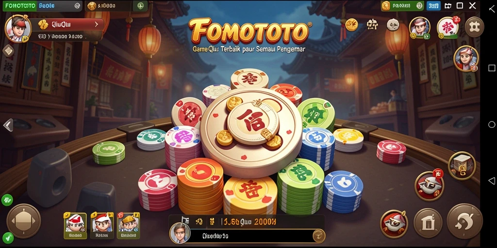 Screenshot FOMOTOTO menampilkan aksi seru gameplay QiuQiu.