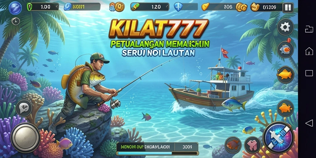 Screenshot gameplay KILAT777 menampilkan suasana memancing yang seru dan menarik.