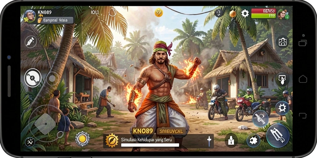 Screenshot gameplay KNO89 yang menunjukkan momen seru dalam simulasi kehidupan.