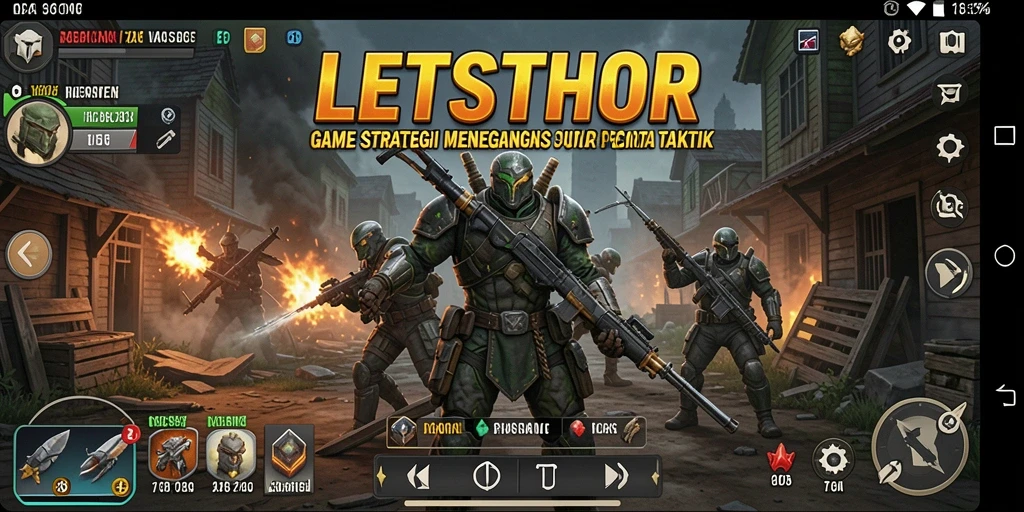 Tangkapan layar gameplay LETSTHOR menampilkan aksi strategis yang mendebarkan.