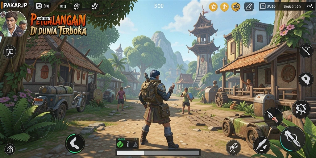 Tampilan gameplay PAKARJP yang menakjubkan dalam dunia terbuka.