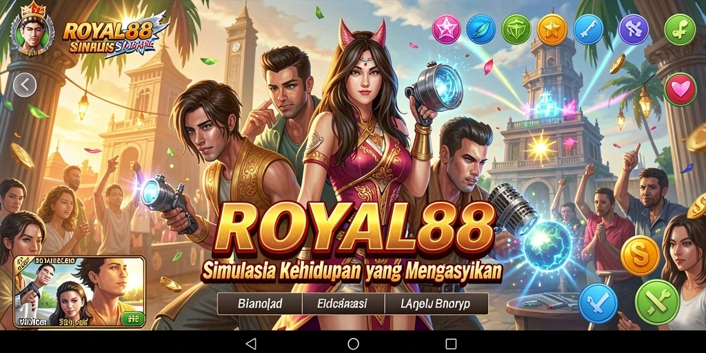 Tampilan gameplay ROYAL88 yang menarik dan penuh warna.