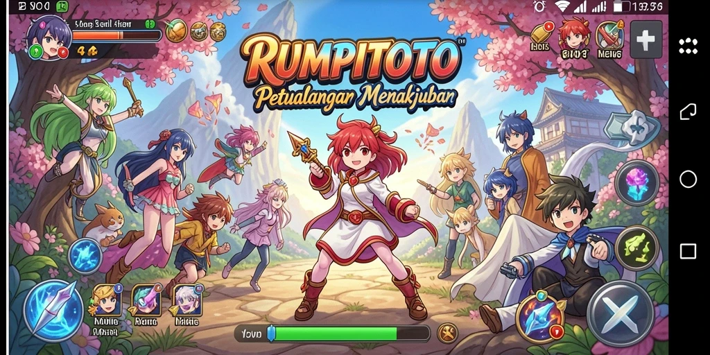 Tampilan menakjubkan dari gameplay RUMPITOTO dalam dunia Anime.