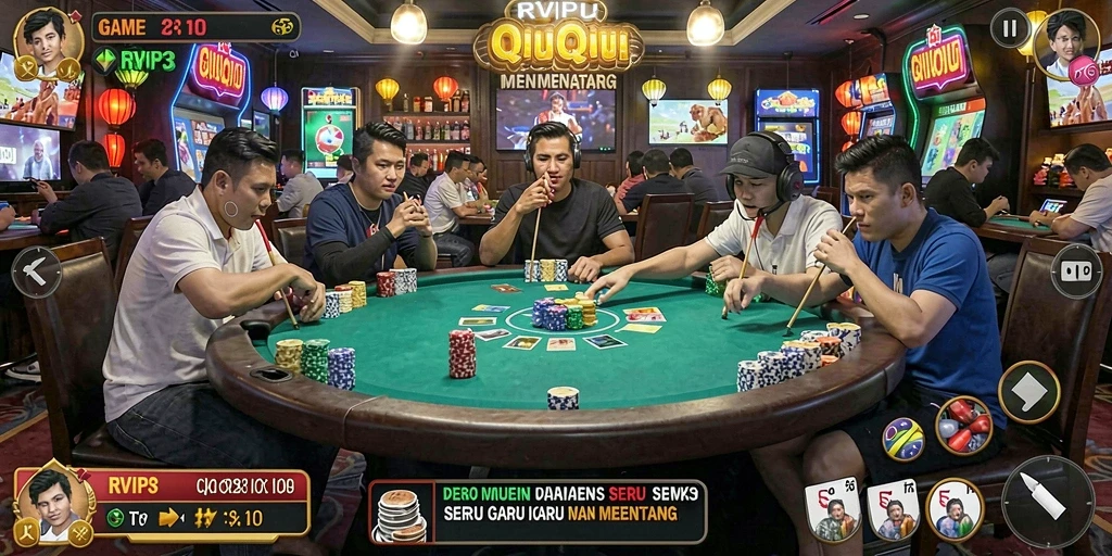 Tampilan gameplay QiuQiu yang seru dan menarik.