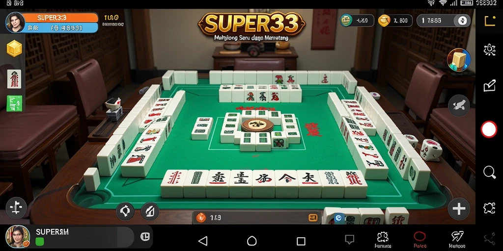 Tangkapan layar gameplay SUPER33 yang menarik dalam aksi Mahjong.