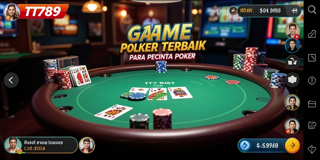 Screenshot gameplay TT789 yang menampilkan aksi seru permainan poker.